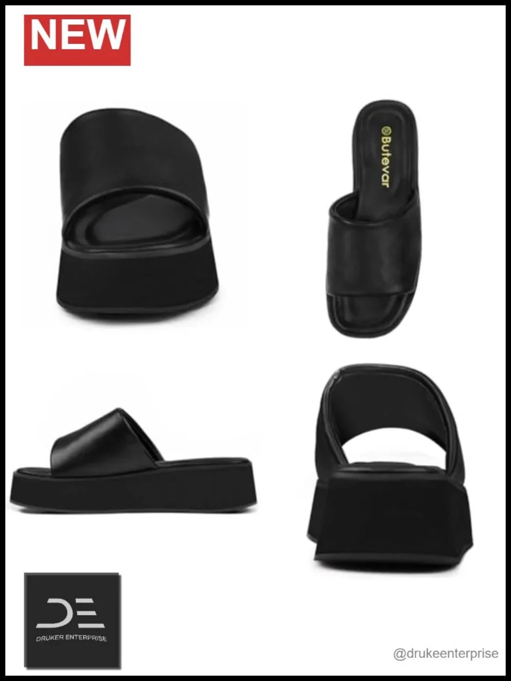 Chunky Platform Wedge Sandals - Slip On Summer Slides Lightweight Waterproof